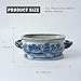 XIGGJYL JINDEZHEN Vintage Blue and White Flower & Birds Porcelain Footbath Planter Chinoiserie Scenery Motif Ceramic Flower Pot (Blue2)