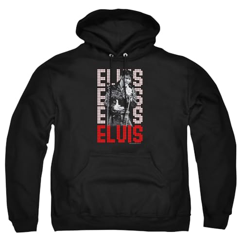Popfunk Elvis Presley King of Rock and Roll Music Pullover Hoodie Sweatshirt & Stickers (XXX-Large)