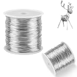 Maxmoc – 2 Rollen 0.5mm 304 Basteldraht,200m Silberdraht zum Basteln,