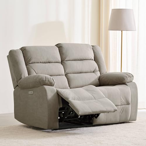 Image of Home Centre | Cairo NXT Fabric 2-Seater Electric Recliner | Recliner Sofa for Living Room | Solid Wood | Beige | 1 Year Warranty