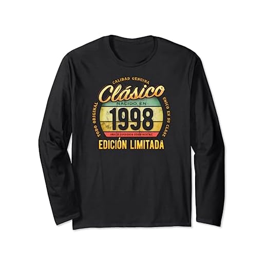 Clásico Nacido En 1998 Edición Limitada Cumpleaños Manga Larga