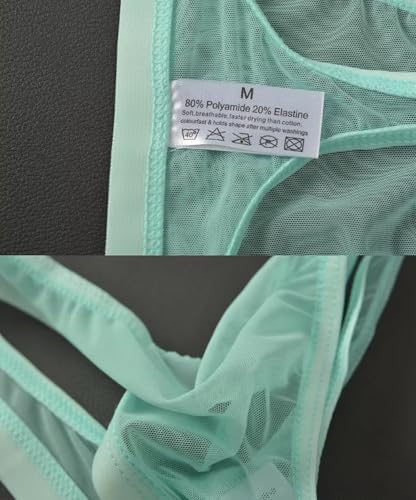 Men Underwear T-Back Thong Breathable Mesh Lingerie Panties See Through Briefs Underpants3
