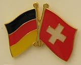 Buddel-Bini Versand Schweiz/Deutschland Fre&schafts Pin Anstecker Flagge Fahne Nationalflagge Doppelpin Flaggenpin Badge Button Flaggen Clip Anstecknadel