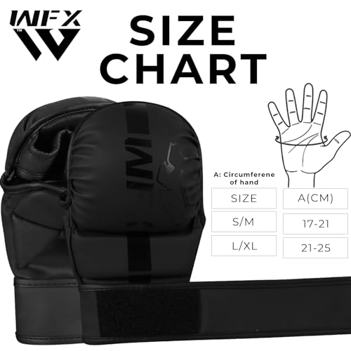 WFX Guante MMA Guante de Arte marciale parring Grappling Muay Thai Jaula Lucha Palma Abierta oporte de muñeca ajutable Entrenamiento de Boxeo Combate Deporte aco de Boxeo Kickboxing Maya Hide Hombre - imagen 5