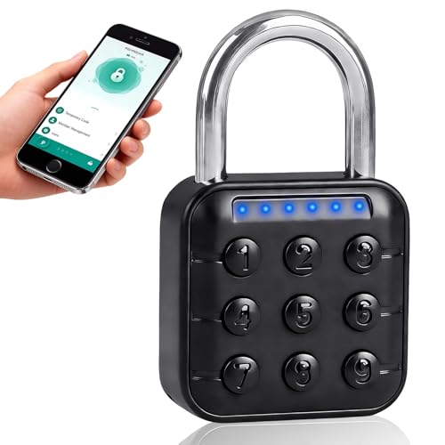 Smart Combination Lock for Locker 6 Digit Password Digital Padlock with Tuya APP Contrl Bluetooth Aluminum Alloy Code Combo Lock for Gym Push Button Security Padlock Waterproof Lock