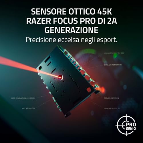 DeathAdder V4 Pro - Mouse senza fili ergonomico per eSport ultraleggero - 57g - 2,4 Ghz Hyperspeed - Focus Pro 45K Sensore - 8K Hz Polling - Ottici Switches Gen-4 - PC/Mac | Bianco - Mouse gaming - Immagine 8