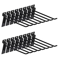 Keadic 20Pcs 6\u201D Slatwall Hooks Set Heavy Duty Slat Wall Shelf Brackets Hanging Hook Pegboard Gridwall Panel Hook for Garage Shop Retail Display and Organization (Black)