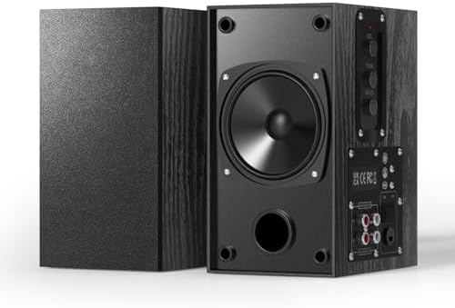 30W X 2 Powered Bookshelf Speakers – 3.5-RCA Input for Turntable, TV, PC, Record Player Speakers with 4 Inch Woofer & Wall Mounted