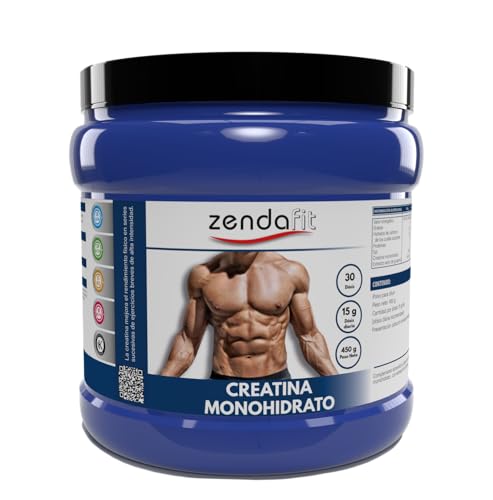 ZENDAFIT - Creatina Monohidrato con Guaraná - 450 g - Aumenta la Fuerza, Energía y Resistencia - Fórmula Avanzada para un Rendimiento Deportivo Superior