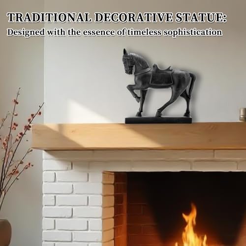 Estatua decorativa de caballo polystone marrón 11 pulgadas miniatura 6