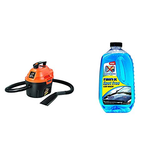 Armor All, AA255, 2.5 Gallon 2 Peak HP Wet/Dry Utility Shop Vacuum & Rain-X 620034 Spot Free Car Wash - 48 fl. oz.