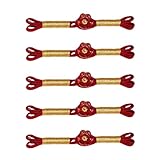 Qusinfc 5 botones de flores Cheongsam con nudo de botones chinos, botones para capas chinas, vestidos, costura, manualidades, botón decorativo de flores