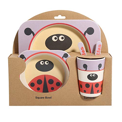 5PCS Niños Vajilla Set-Five-piece Animales Tazón