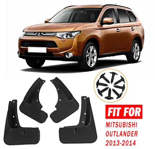 Image of Mud Flaps Mud Guards Fit for 2013-2014 Mitsubishi Outlander, Front & Rear Mud Splash Guards Accessories - 4 Pc, Black