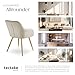 tectake® Esszimmerstuhl, Sessel bequem mit Armlehne, Polsterstuhl, Samtstoff Cocktailsessel, Loungesessel für Wohnzimmer, Esszimmer, Moderne Küchenstühle, Bürostuhl créme/Gold