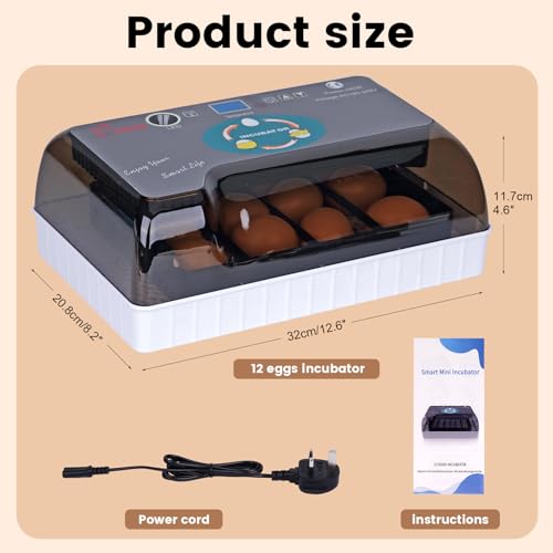 MUALROUS Incubators for Hatching Eggs Poultry Automatic Egg Incubator 12-35 Eggs Smart Chicken Incubators Automatic Egg Turning for Hatching Chicken Quail Duck Bird Eggs - Image 4