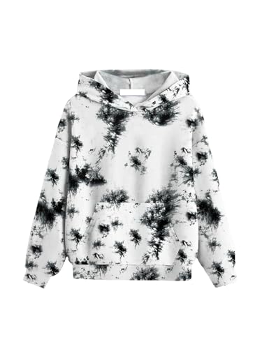 Sweat à capuche pour enfants imprimé tie-dye anti-irritation en maille douce