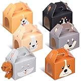 Fainne 24 Pcs Party Favors Boxes Foldable Treat Gift Boxes Candy Goodie Cases Decorations Adopt Pet Gift for Birthday Wedding Bridal Shower Party Favors(Cute Dog)
