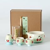 Picture of Matcha Whisk Set, Cute Strawberry Matcha Bowl Set with 2 Cups, Bamboo Whisk, Scoop & Holder, Matcha Kit Gift for Tea Lovers and Tea Ceremony, Birthday, Anniversary