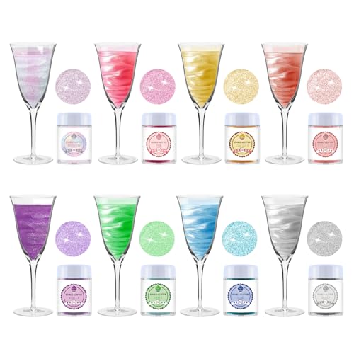 Edible Luster Dust 8 Colors Set - Edible Glitter for