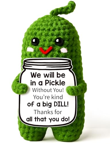 mamagiftree for coworkers thanksgiving basket for teachers bosses friends - positive crochet pickle gift thank you gift retirement - handmade emotional care pickle