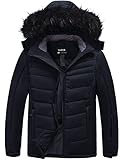 Skieer Men's Waterproof Ski Jacket Winter Padded Jacket Snowboard Coat Black Small