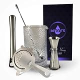 Bevants Cocktail Mixing Glass Bar Set - Bartender Kit Stainless Steel -24 oz Crystal Mixing Glass...