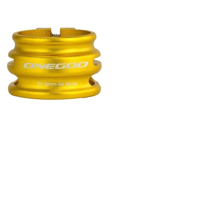 Abrazadera Sillin Abrazadera de tija sillín bicicleta ajustable doble capa 31,8 34,9 mm, abrazadera tubo fibra carbono for montaña y carretera(Gold 31.6-34.9mm)