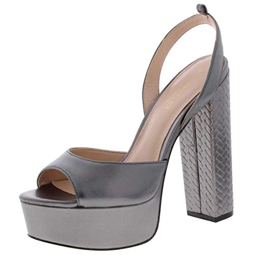 RACHEL ZOE Womens Claire Peep Toe Special Occasion Ankle, Charcoal, Size 10.0