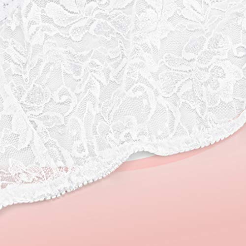 Slocyclub Women Garter Belt with 6 Straps Metal Clip Suspender for Stockings/Lingerie(White) X-Large - Thumbnail 4