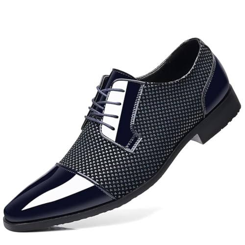 Image of Men's Dress Shoes Faux Patnt Leather Formal Oxford Tuxedo Shoes
