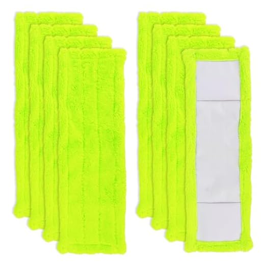 Mikrofaser-Wischpads, kompatibel mit 3 M Scotch-Brite M-005 Bodenwischern, wiederverwendbare Scotch Brite-Bodenwischer-Pads, Ersatz für Hartholzböden, Nass- und Trockenreinigung, Grün, 8 Stück