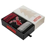 Hot Sox Men's Box Set Crew Socks-3 Pair Pack-Holiday Fun Novelty Gifts, Deer Fair Isle, 6-12