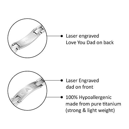 Willis Judd Dad Titanium Bracelet Engraved Love You Dad Size Adjusting Tool And Gift Box Included #TOP1