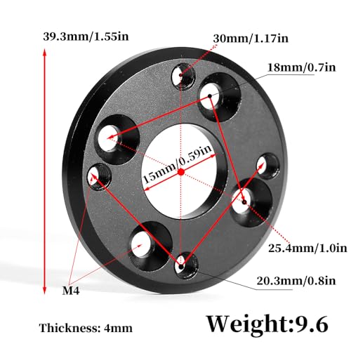 7075 Aluminum Alloy Motor Adapter (30mm & 25.4mm Holes) for Hobbywing Xerun Axe Plus R3 4274 RC Car Upgraded Parts (Black)