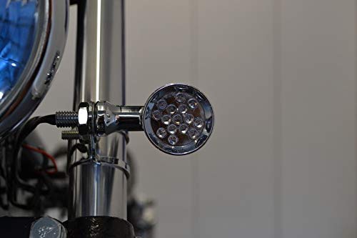 Alchemy Parts Moto Clignotant LED Chrome Acier pour Vintage Rétro Vélo Personnalisé Projet