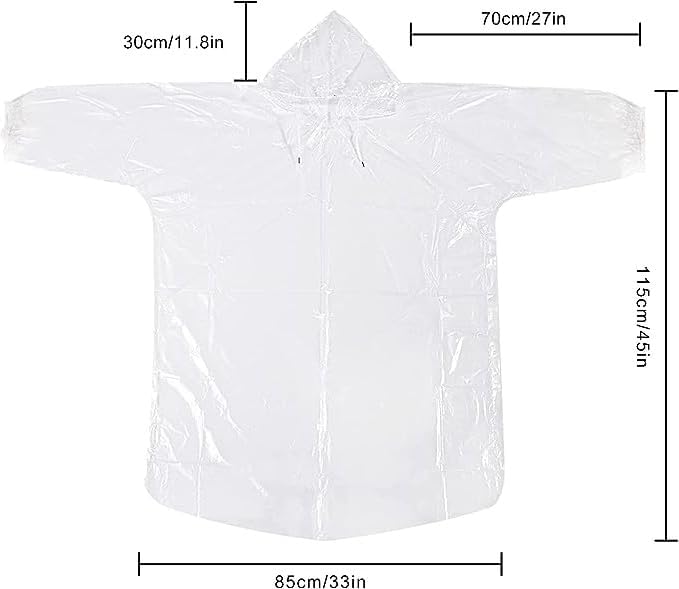 10 pièces Poncho Pluie,Poncho Impermeable Réutilisable Impermeable Femme, Poncho Impermeable avec Chapeau et Manches, Ponchos de Pluie Légers Transparents Femme et Homme pour Festival, Camping