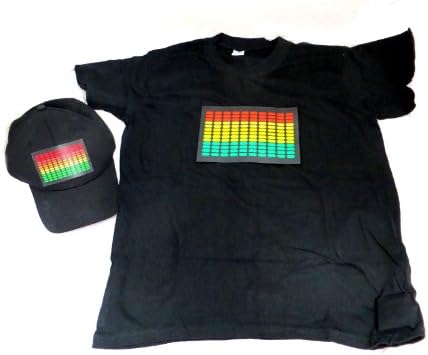 accessory 4u inc Combo Dj Led Flashing Sound Activated Equalizer E-q Rave Light up Hat and Shirt (Xxxl)