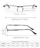 Eyekepper Wysokiej jakości półokrągłe metalowe okulary do czytania zawias sprężynowy pomoc do czytania w kolorze czarnym +0.50