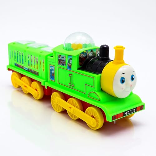 Image of K D Musical Flash Train Toy with 3D Lights - Bump & Go Action | Battery Operated Toy for Kids with Music, Colourful Lights, and Auto Movement | Durable & Safe (Green)