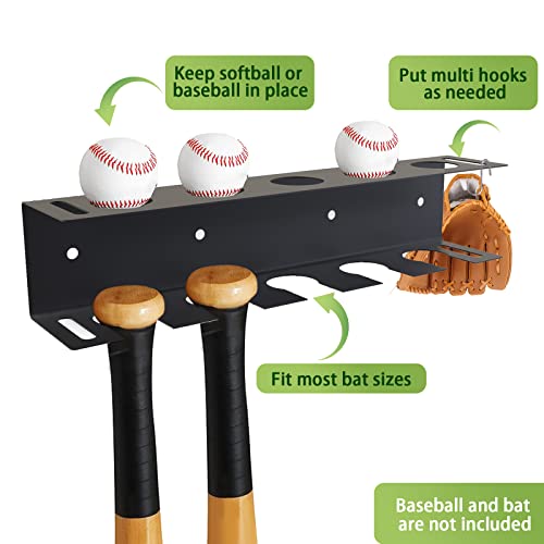 Simmpatuu Baseball Bat Holder, Heavy-Duty Bat Storage Rack For Wall Mount Metal Softball Bat Display Stand For Fence Hanging, Baseball Stuff Gear Garage Sports Equipment Organizer #TOP2