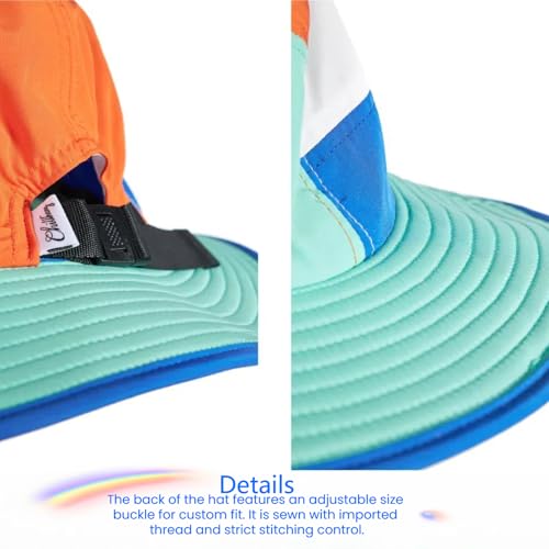 Image of Color-Blocked Fisherman Style Sun Hat for Outdoor Camping, Surfing & Vacations - Wide Brim, UV Protective, Anti-Slip