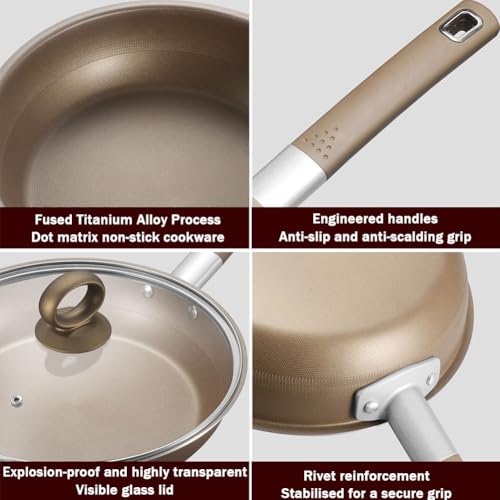Wok de fondo plano con tapa y revestimiento antiadherente 28 cm miniatura 3