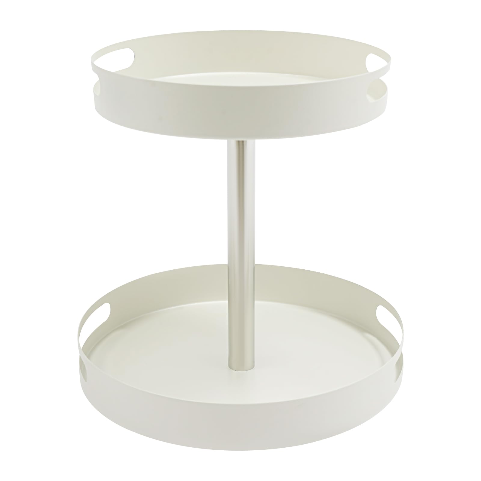 Regał na przyprawy, obrotowy, 2-poziomowy, ze stali węglowej, obracany o 360° 30,5 cm, 2,05 kg, z bocznymi uchwytami, podwyższony promień ochronny, nadaje się do butelek z przyprawami