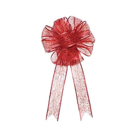EBTOYS Christmas Tree Bow Topper Gift Bow Tree Topper Bow Indoor Outdoor Handmade Decoration for Wreaths Tree Toppers - Red Cover