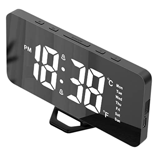 Alipis Relojes de Alarma Alarm Clock Digital relógio Digital alarmas Grapadora de Escritorio Relojes de Pared para la decoración del hogar Reloj Espejo Despertador estetico plastico abs