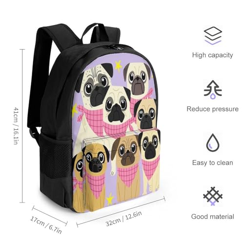 Supdreamc Backpack Anti-Theft Multipurpose Large Capacity Carry On Bag - Funny Cartoon Bulldog Camping Outdoor Backpack With Side Pockets2