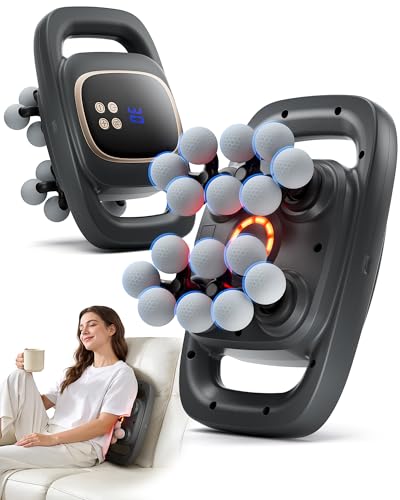 EIWAJKXE 16 Head Massage Gun Deep Tissue Back Massager with 3 Modes & 30 ntensity Levels Professional Percussion Muscle Gun for Legs Back Ideal for Home Gym and Office Use Grey
