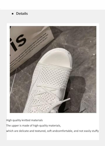 DESESE XHOGNLS Women's Hollow Out Platform Wedge Sandals Non-Slip Breathable Lace-Up Fish Mouth Sneakers Casual Summer Hollow_Out Open Toe Sport Shoes3