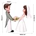 2.7'' Miniature Wedding Cake Toppers Bride Groom Resin Couple Figurine, Rustic Vintage Decorative Statue Doll for Anniversaries Engagement Party Bridal Shower Scene Figure Sand Table Cake Decoration